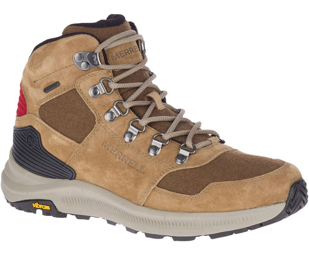 Kozaki Merrell Damskie Brązowe - Ontario 85 Wool Mid Waterproof - 871930-PMR